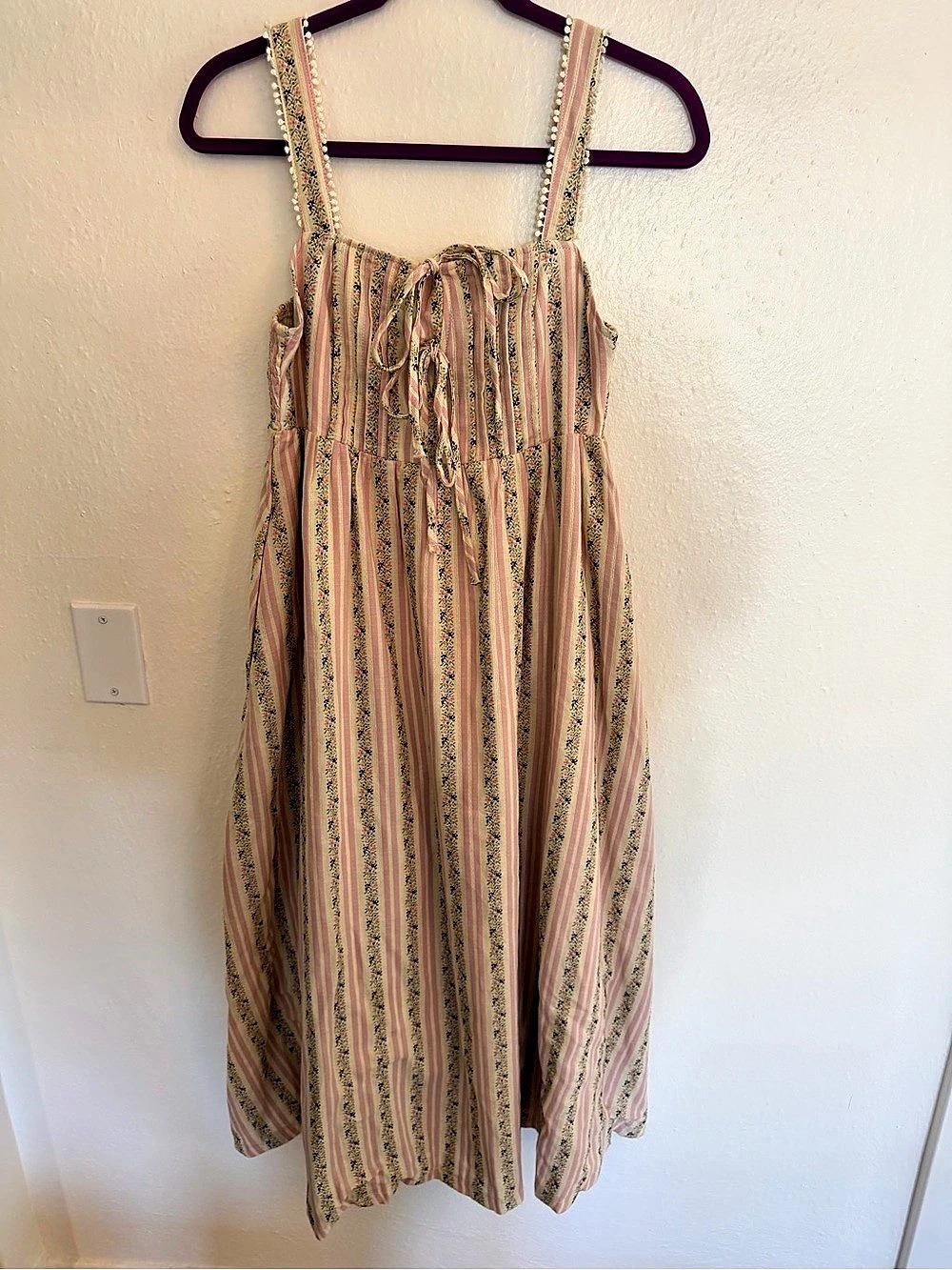 Listicle Striped Maxi Dress in Pink Size Small Like New